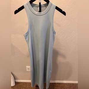 7 Diamonds Light Blue Sleeveless Waffle Knit Tank Dress